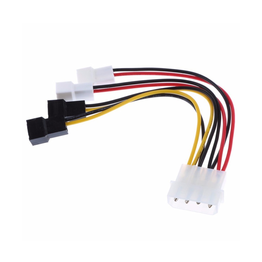 4 Pin Molex 3 Pin Fan Bağlantı Kablosu Dönüştürücü Çoklayıcı 4 Adet Fan Desteği