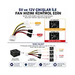 4 Pin Molex 3 Pin Fan Bağlantı Kablosu Dönüştürücü Çoklayıcı 4 Adet Fan Desteği