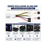 4 Pin Molex 3 Pin Fan Bağlantı Kablosu Dönüştürücü Çoklayıcı 4 Adet Fan Desteği