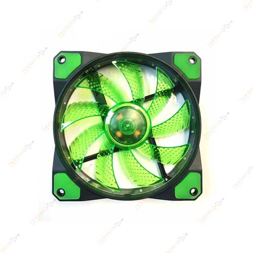 12Cm Kasa Fanı 15 Led Li 3D Görünüm Silikon Pad Yeşil
