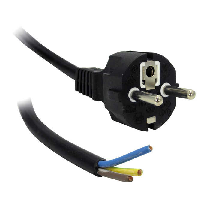 Power Kablo - 3 Pin Uçu Açık - 3x0.75mm - Power Uzatma Kablosu - 1 mt