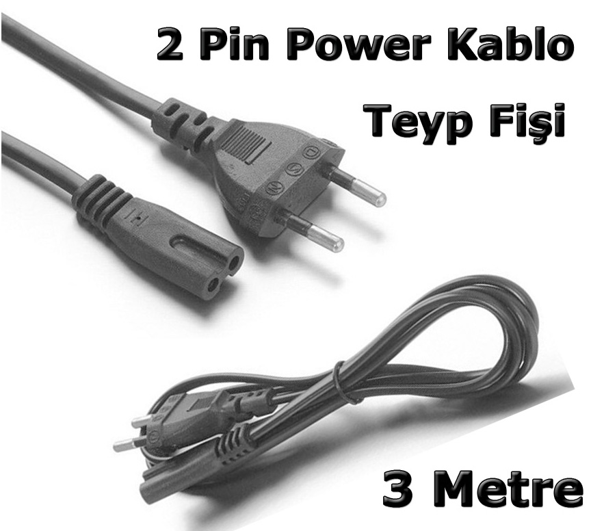 Teyp Fişi Notebook Adaptör Power Güç Kablosu 3M Teyb Radio Kablo