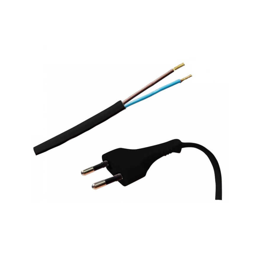 Teyp Fişi Power Kablo - 2 Pin Uçu Açık - 2x0.75mm Uzatma Kablosu - 1 mt
