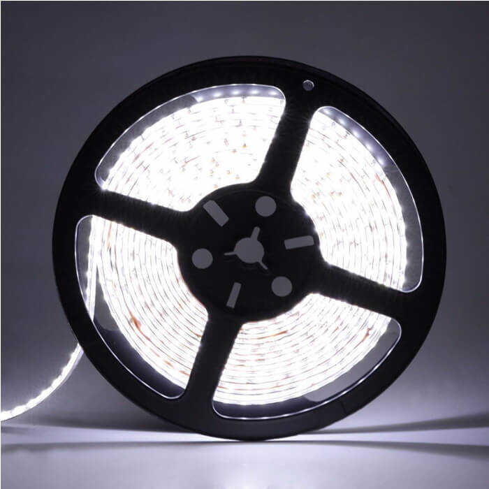 5m Şerit LED - Beyaz - SMD5050 - 60led/1m - Toplam 300 LED - 3 Çip - Double PCB - DC 12V - Silikonsuz