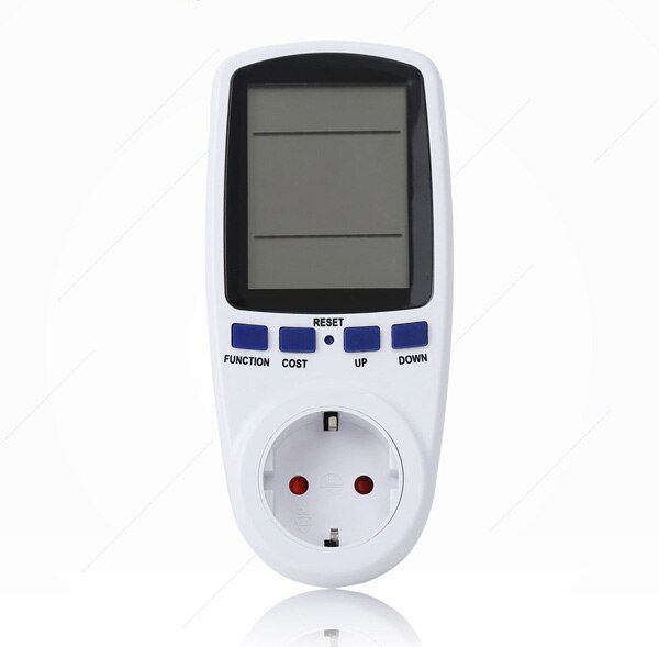 Priz Tipi Wattmetre, Güç Enerji Sarfiyatı Ölçer, Enerjimetre - Beyaz Ekran Işıklı