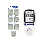Priz Tipi Wattmetre, Güç Enerji Sarfiyatı Ölçer, Enerjimetre - Beyaz Ekran Işıklı