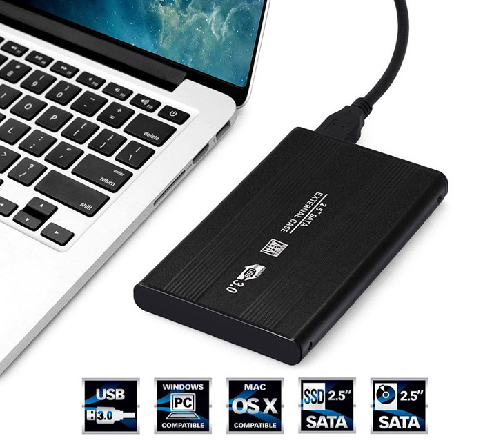 2.5" Usb 3.0 Sata Hdd Harddisk Kutusu Alüminyum Gövde - Harici Hdd Kutu - Siyah