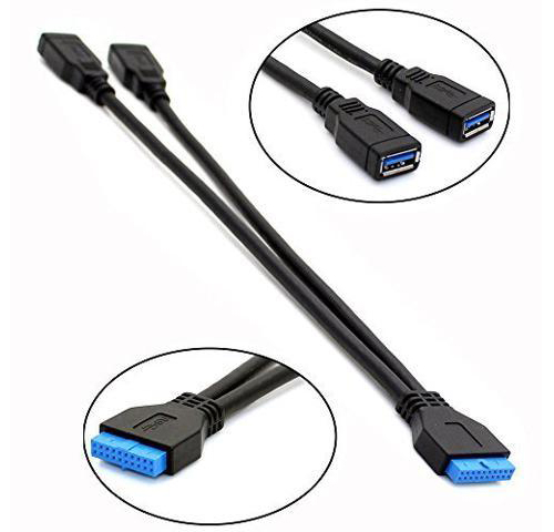 2 Port Usb 3.0 Dişi Anakart 20 Pin 2Xusb Uzatma Kablosu 19 Pin