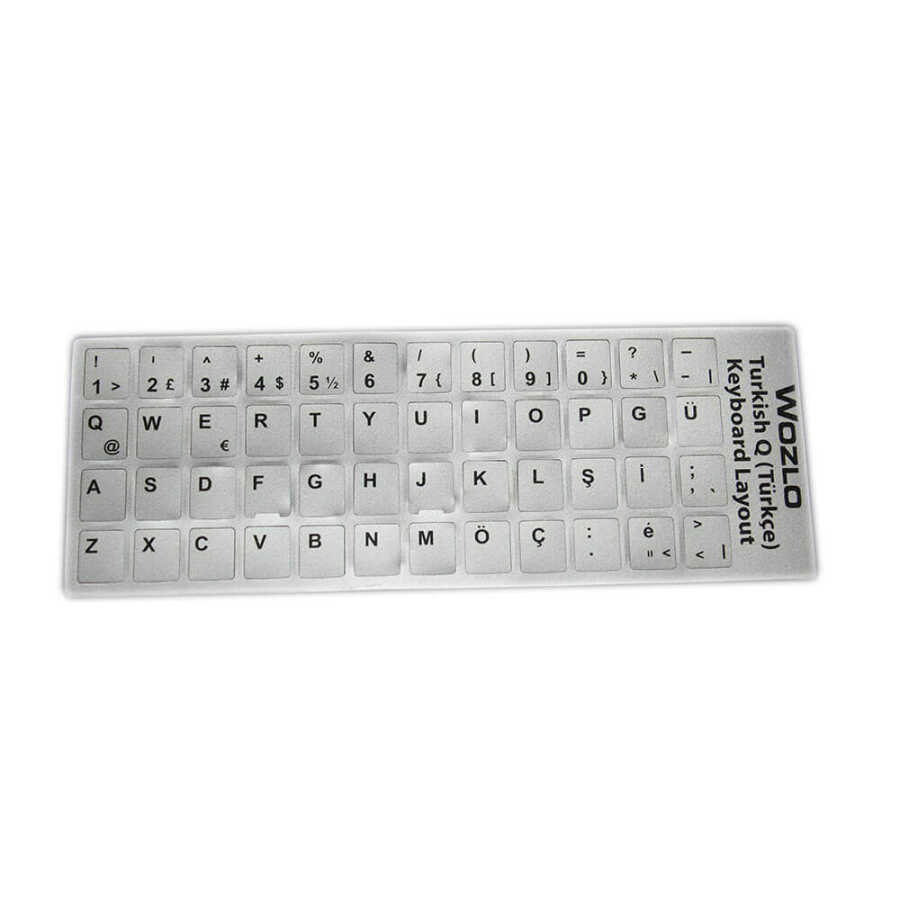 Türkçe Q Klavye Etiketi Laptop Pc Sticker - Gri