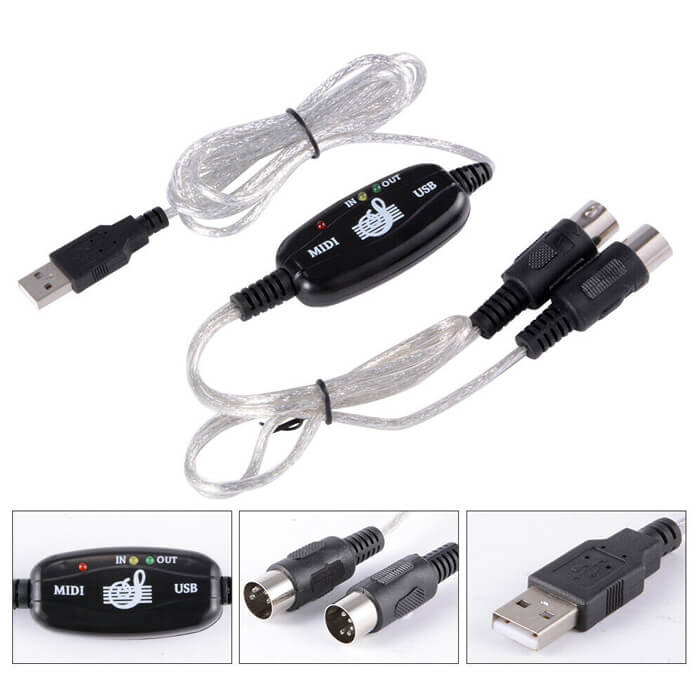 Usb Midi Kablo Org Adaptör Keyboard Adapter 2M