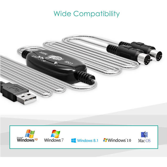 Usb Midi Kablo Org Adaptör Keyboard Adapter 2M