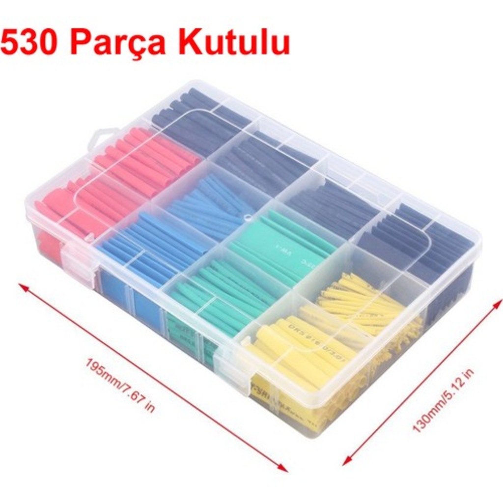 Isı Shrink Boru Daralan Makaron Kablo Yalıtım - 580 Adet 16 Boy