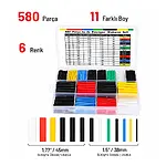 Isı Shrink Boru Daralan Makaron Kablo Yalıtım - 580 Adet 16 Boy