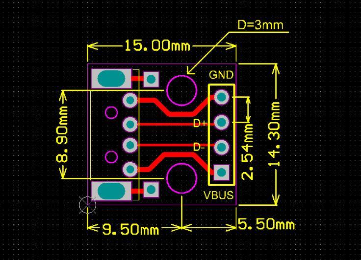 2.54Mm Usb Dip E Dönüştürücü Modülü
