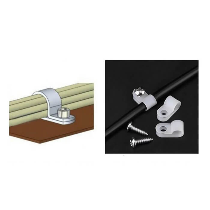 30Mm R Tipi Kelepçe Plastik - Kablo Klipsi- Kablo Toplayıcı