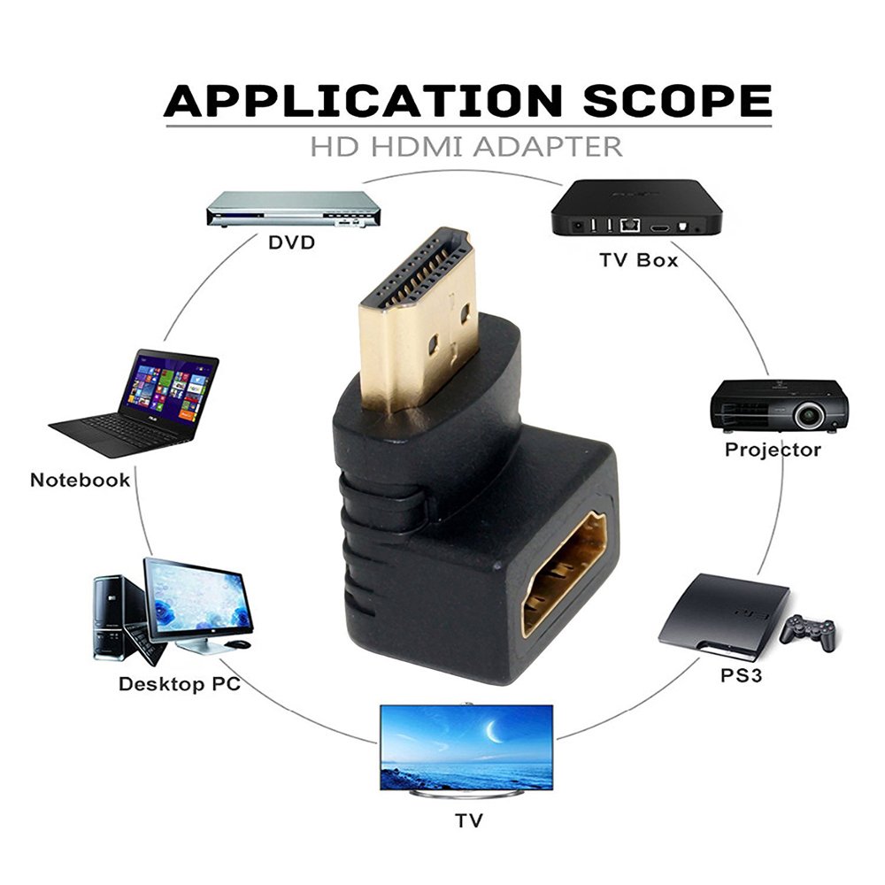 Hdmı Dirsek 90 Adaptörü Hdmı Erkek Dişi - Hdmı L Çevirici Uzatma