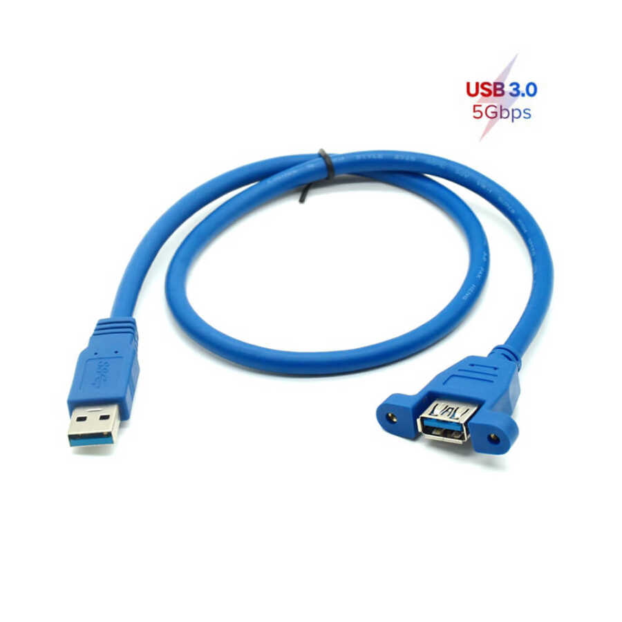 USB 3.0 Panel Tipi Erkek Dişi Uzatma Kablosu - Panel Mount - 30cm