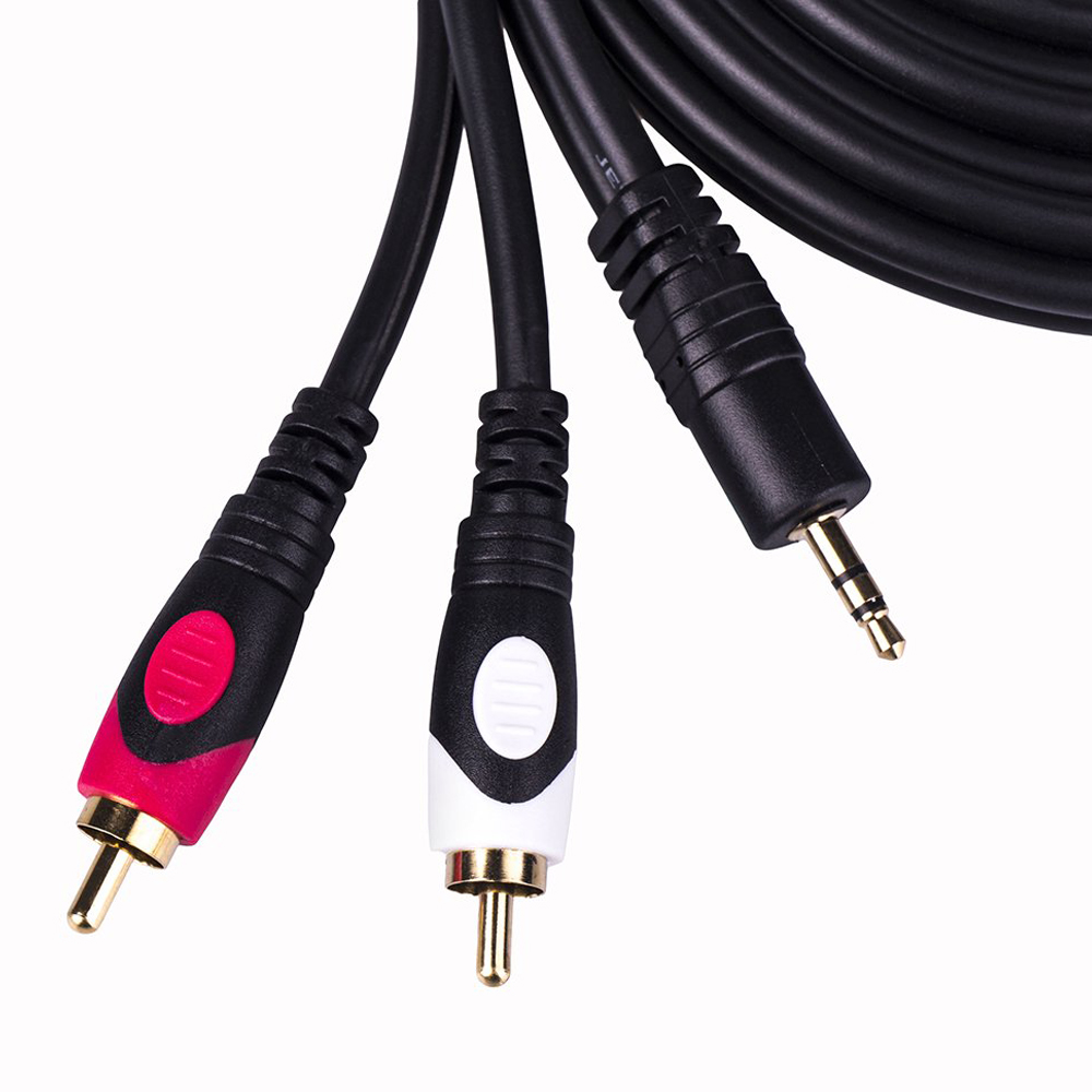 5M Stereo To 2 Rca Ses Video Sinyal Kablosu - 3.5Mm Stereo