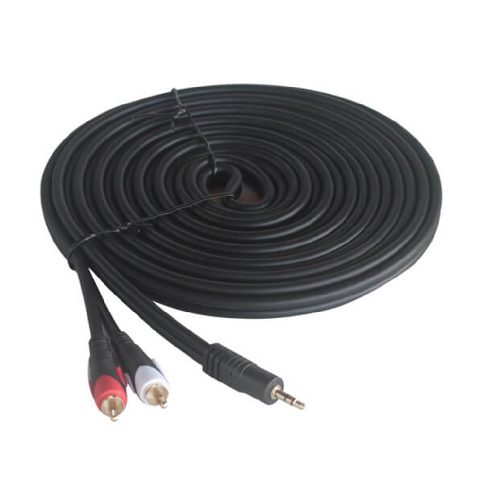 5M Stereo To 2 Rca Ses Video Sinyal Kablosu - 3.5Mm Stereo