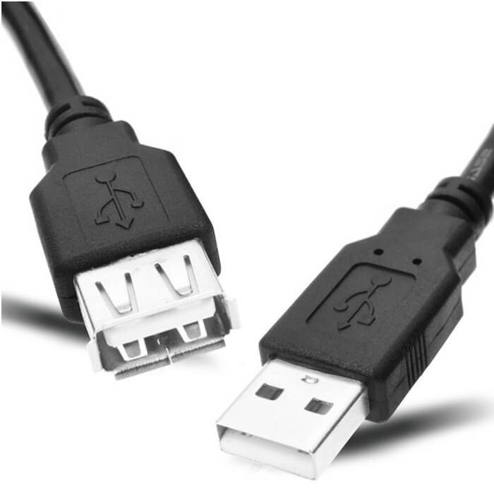 0.5m Sertifikalı USB 2.0 Uzatma Kablosu - 50cm - Siyah