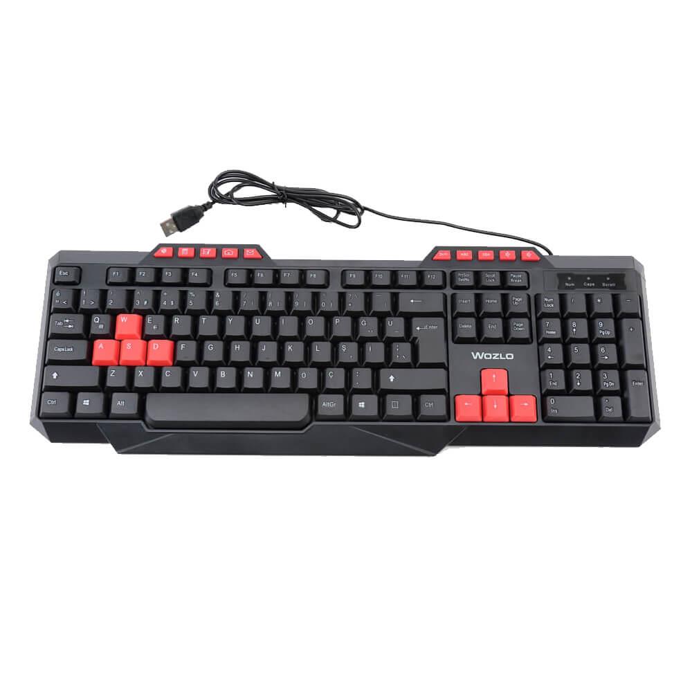 Multimedya USB Oyuncu Klavyesi - Kırmızı Çok Kullanılan Tuşlar - Model No: WZ-502M