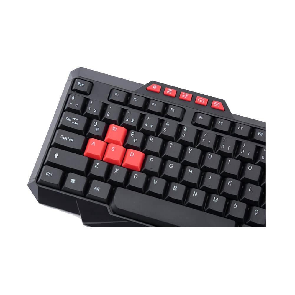 Multimedya USB Oyuncu Klavyesi - Kırmızı Çok Kullanılan Tuşlar - Model No: WZ-502M