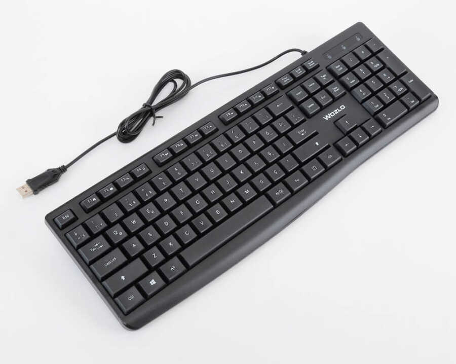 Yumuşak Tuşlu USB Klavye - Siyah - Model No: WZ-803