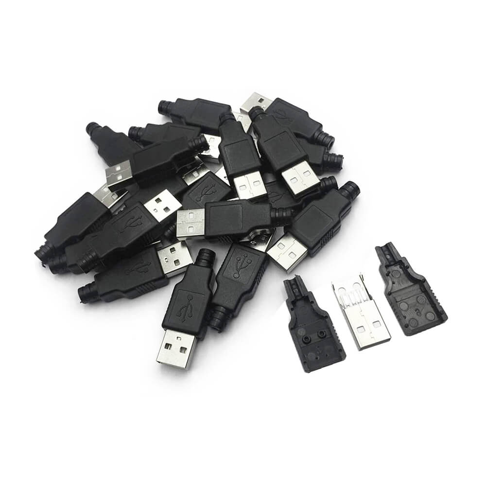 Usb A Erkek Konnektör - Lehim Tipi - Plastik - Usb Erkek Söket