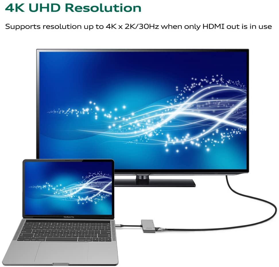 Usb 3.1 Type-C To 4K Hdmi + Vga Çevirici Adaptör Kablo Macbook