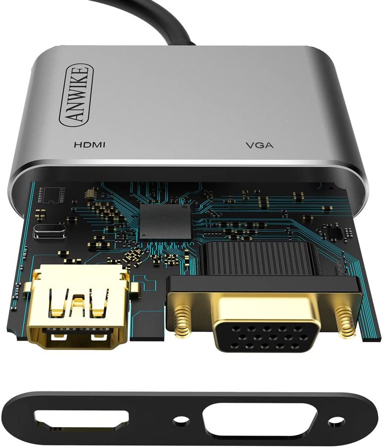 Usb 3.1 Type-C To 4K Hdmi + Vga Çevirici Adaptör Kablo Macbook