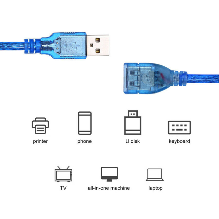 60 Cm Usb Uzatma Kablosu - Gerçek Usb 2.0 480 Mbp