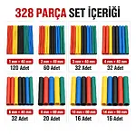 Isı Shrink Boru Daralan Makaron Kablo Yalıtım Seti 328 Adet 8 Boy