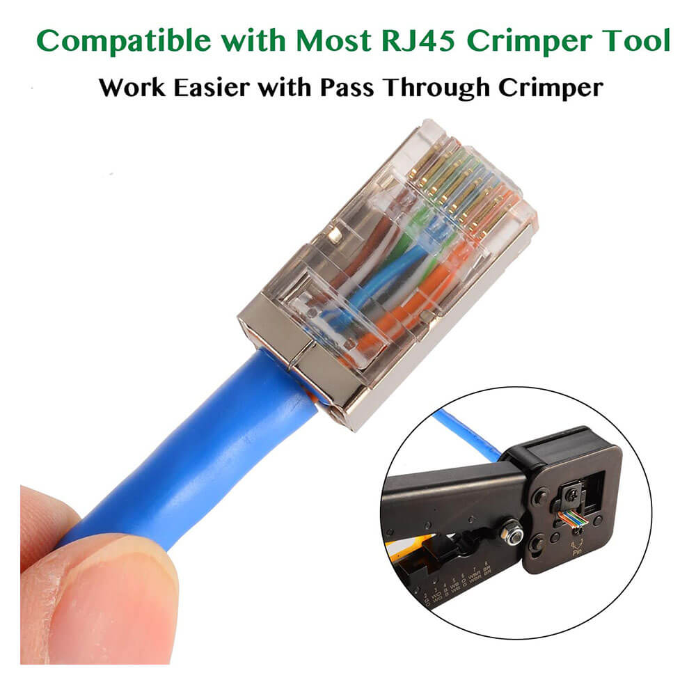 RJ45 Cat6 FTP EZ Konnektör - Yeni Nesil Delikli Konnektör
