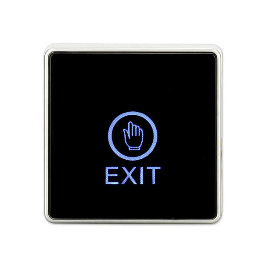 Bas Aç Dokunmatik Çıkış Butonu , EXIT , Mavi LED , Sıva Üstü 86*86mm