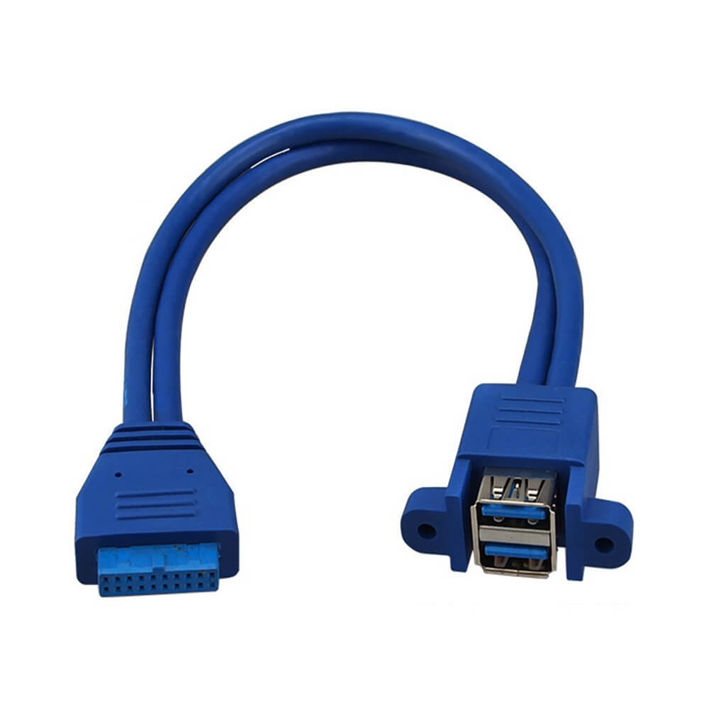 19 Pin Usb 3.0 Dişi To 2X Usb 3.0 Dişi Panel Tipi Kablo
