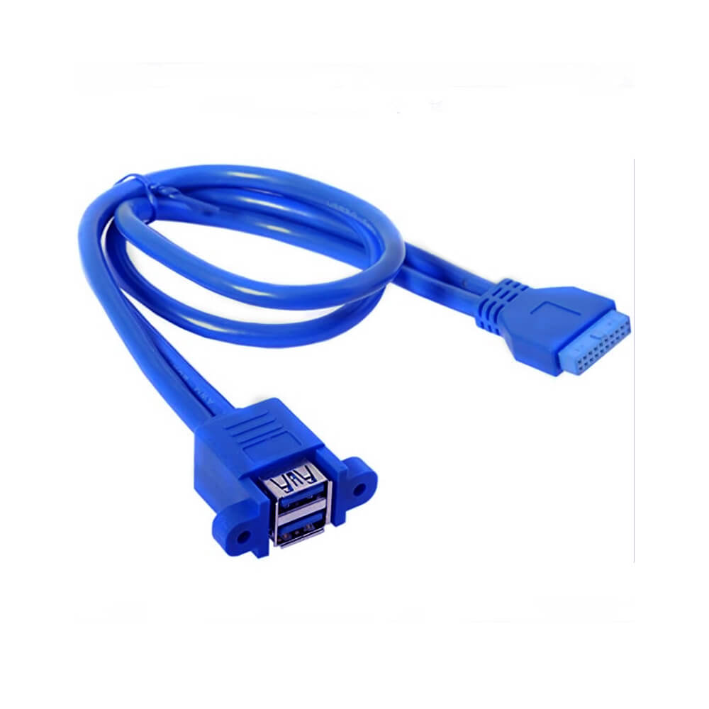 19 Pin Usb 3.0 Dişi To 2X Usb 3.0 Dişi Panel Tipi Kablo
