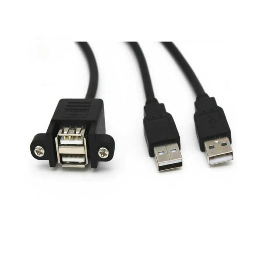 2x USB A Erkek to 2x USB A Dişi Panel Tipi Kablo - 30cm