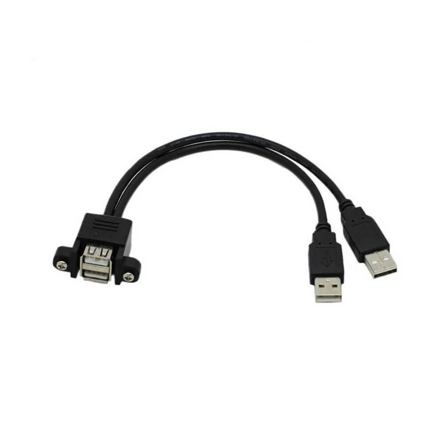 2x USB A Erkek to 2x USB A Dişi Panel Tipi Kablo - 30cm