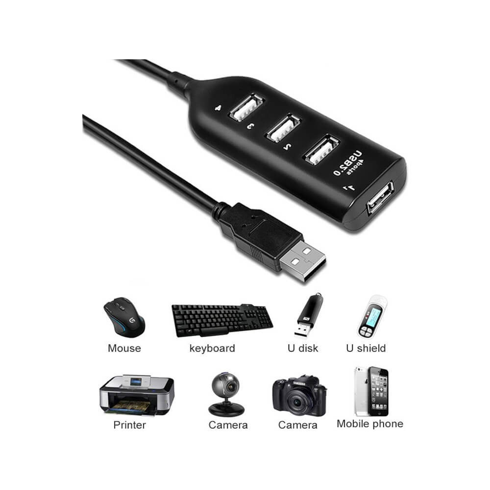 4 Port Usb Hub - Siyah