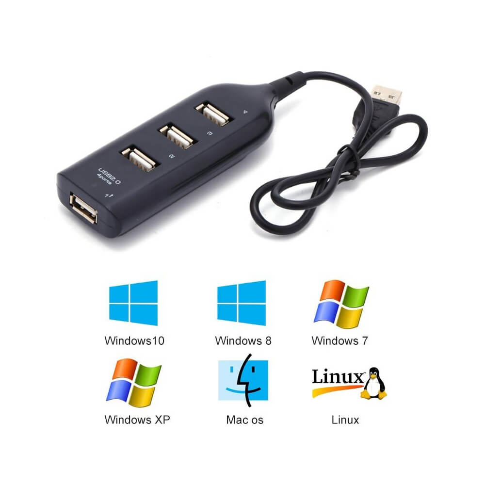 4 Port Usb Hub - Siyah