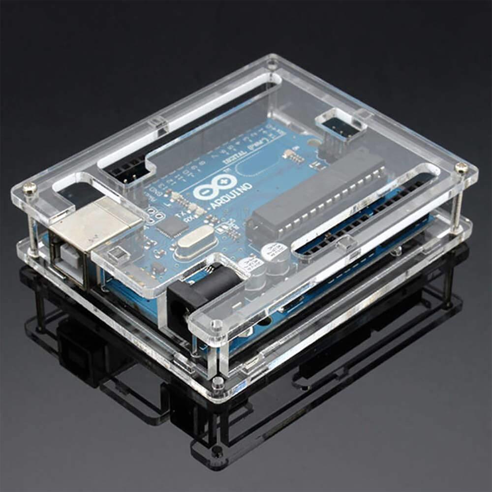 Elektronikport-Arduino Uno R3 Şeffaf Muhafaza Akrilik Kutu
