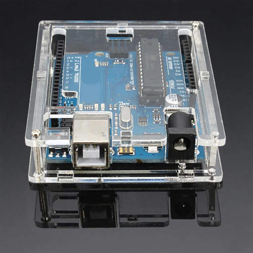 Elektronikport-Arduino Uno R3 Şeffaf Muhafaza Akrilik Kutu