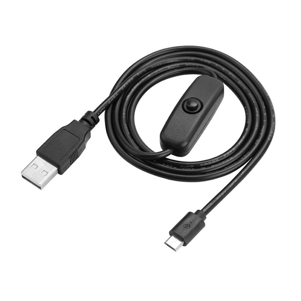1 Metre Usb Mikro Micro Kablo On/off Anahtarlı Arduino, Raspberry