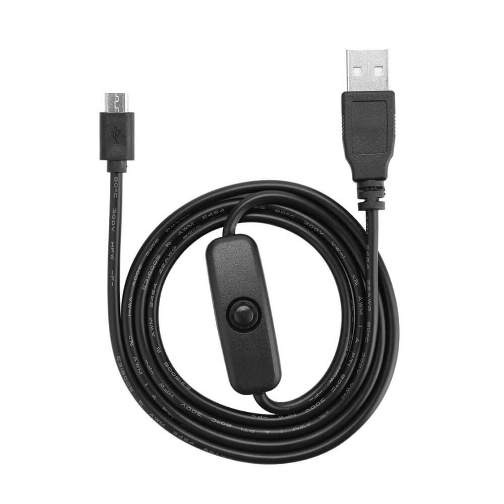 1 Metre Usb Mikro Micro Kablo On/off Anahtarlı Arduino, Raspberry