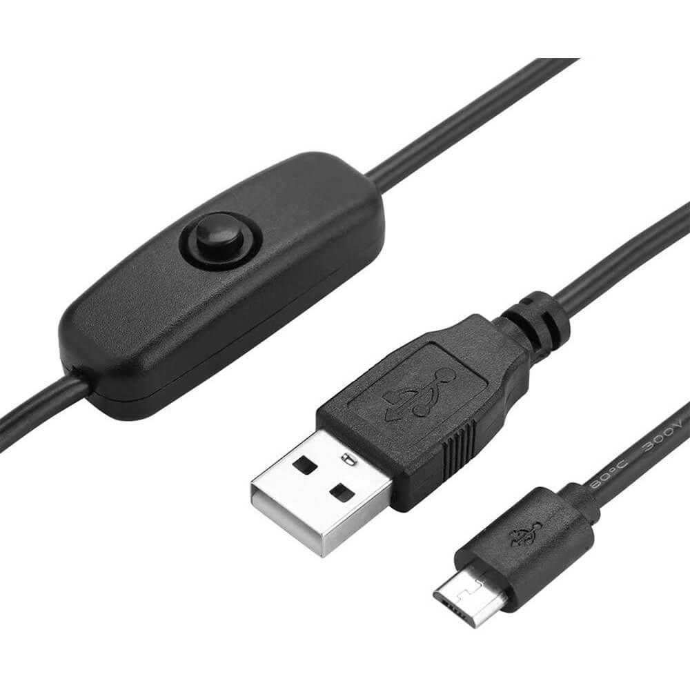 1 Metre Usb Mikro Micro Kablo On/off Anahtarlı Arduino, Raspberry