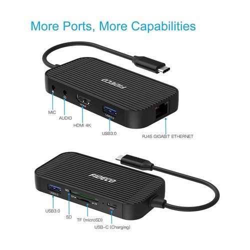 Type C Gigabit Ethernet 4K Hdmi Usb 3.0 Çoklayıcı Mic Kulaklık
