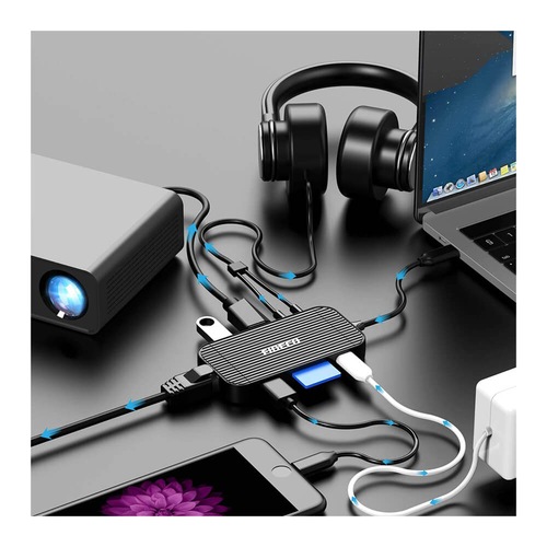 Type C Gigabit Ethernet 4K Hdmi Usb 3.0 Çoklayıcı Mic Kulaklık