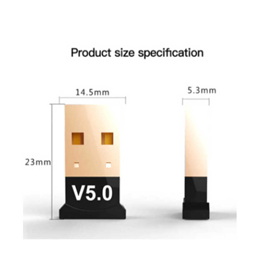 Bluetooth 5.0 Adaptör 5.0 Mini Dongle USB Alıcı Verici