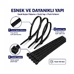 370 3.6Mm - Siyah - 37 Cm Kablo Bağı - 100 Adet