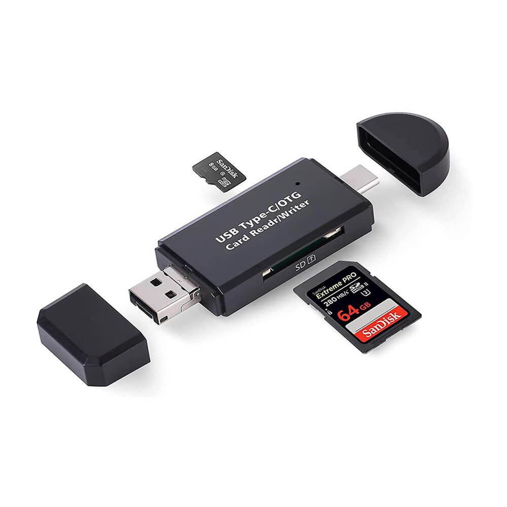 Type C / Micro Usb / Usb Çoklu Kart Okuyucu - Otg Çevirici